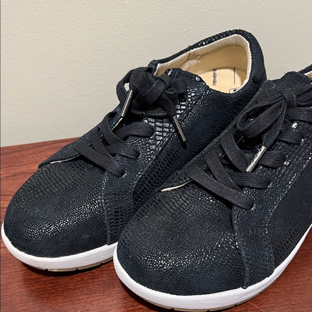 Revere Athens - Lizard - Black Sparkly Textured Sneakers - Picture 4 of 8